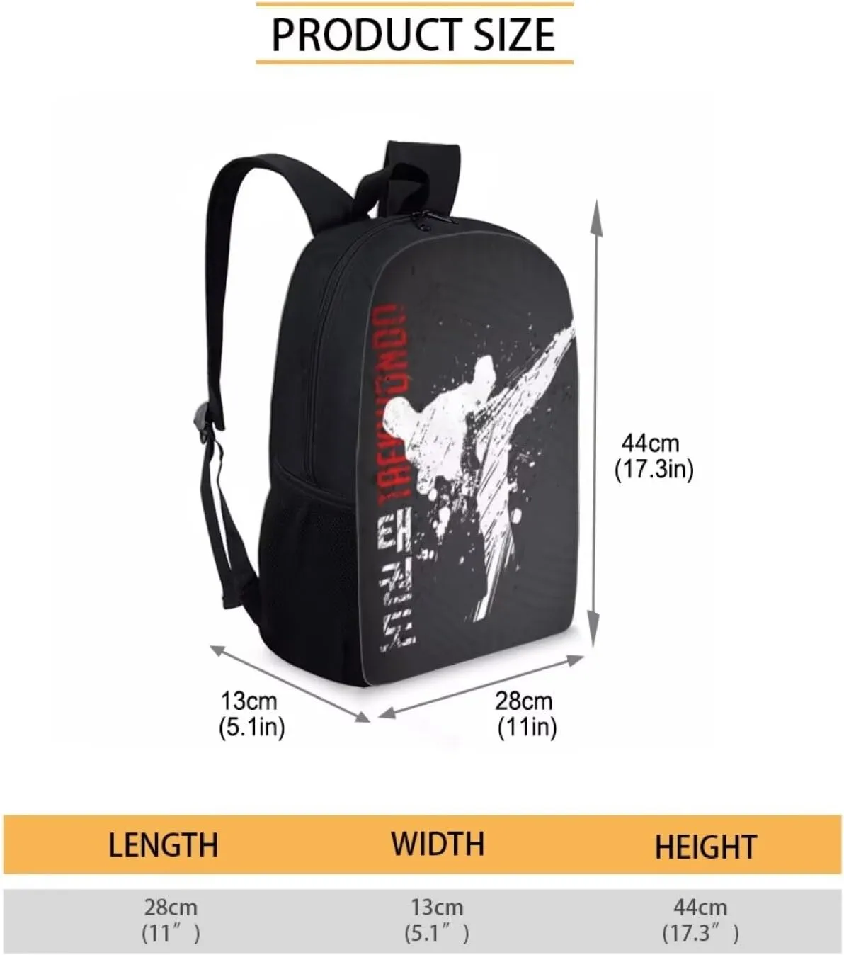 Cool Taekwondo Bag Age 7-8 Boy Personalized Backpack with Name Custom Kids School Bag for Elementary College Teenagers Casual Daypack Travel Beach Daypack 17 Inch Laptop Bag
