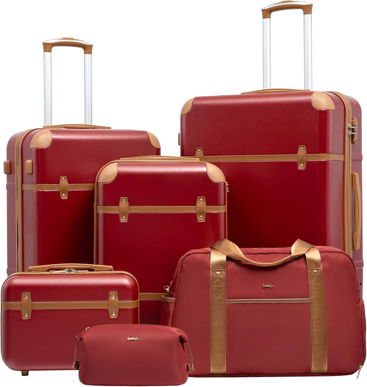 Coolife Luggage Set 3 Piece Suitcase Set Carry On Luggage PC Hardside Luggage TSA Lock Spinner Wheels Telescopic Handle