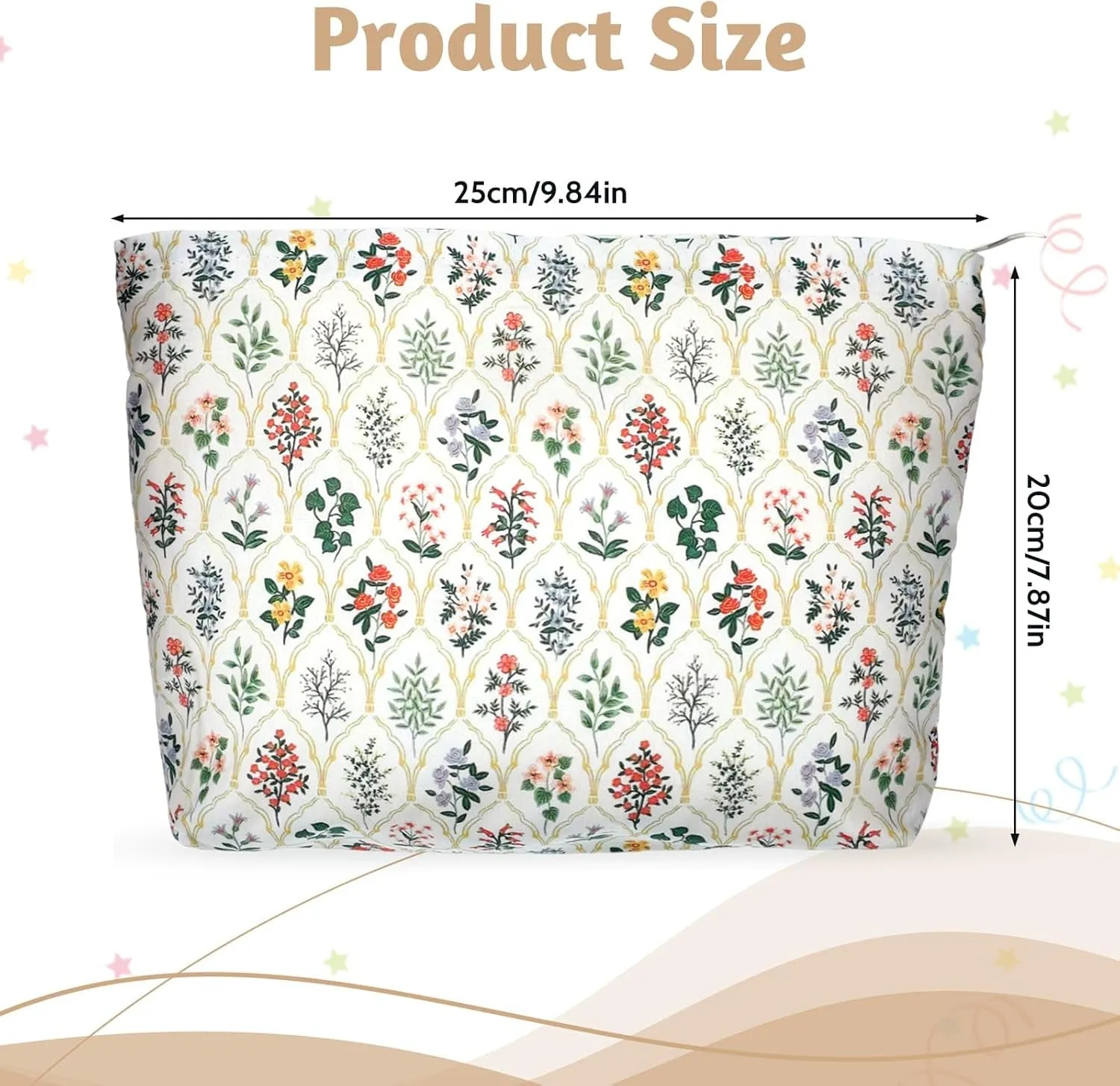 Cosmetic Bag Makeup Bag Large Capacity Elegant Bow Preppy Aesthetic Design Canvas Zipper Organizer Pouch Cute Roomy Pink Portable Toiletry Bag for Women Girl (Green (Diamond Pattern))