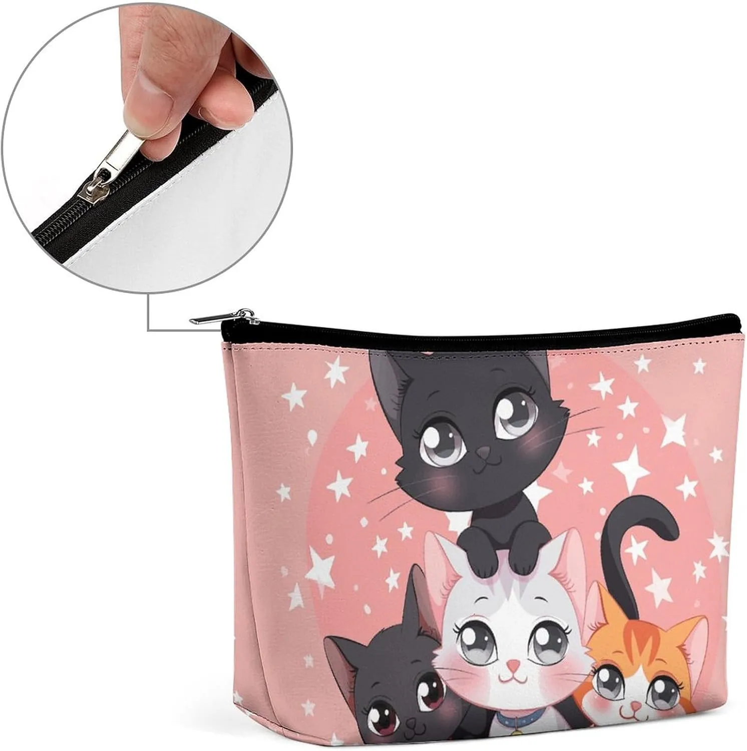 Cosmetic Bag Makeup Bags for Women Portable Makeup Bag Cartoon Little Cat Makeup Case Travel Toiletry Bag for Travel Accessories