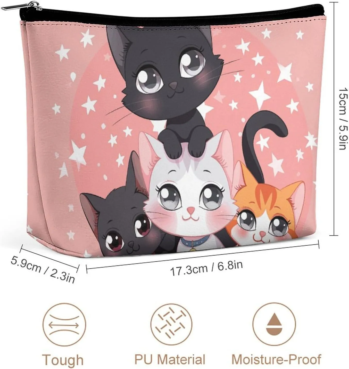 Cosmetic Bag Makeup Bags for Women Portable Makeup Bag Cartoon Little Cat Makeup Case Travel Toiletry Bag for Travel Accessories