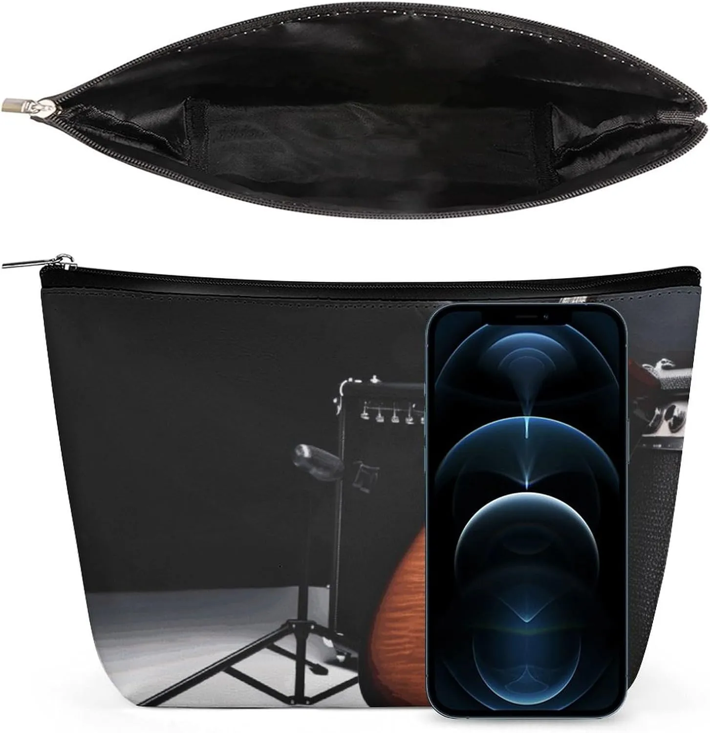 Cosmetic Bag Makeup Bags for Women Portable Makeup Bag Musical Instrument Guitar Makeup Case Travel Toiletry Bag for Travel Accessories