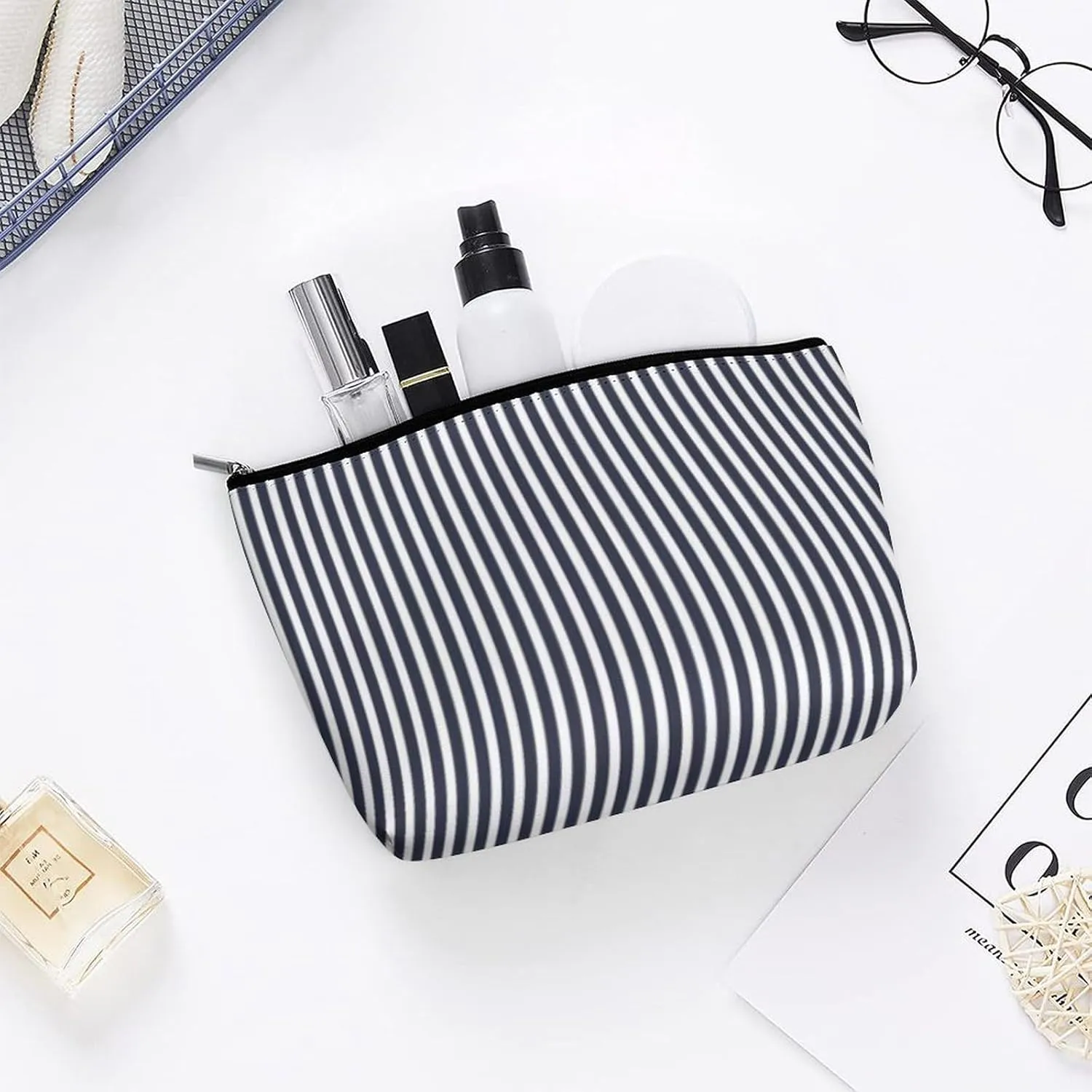 Cosmetic Bag, Travel Portable Makeup Bag for Purse Pouch Beauty Zipper Organizer Toiletry Bag for Women