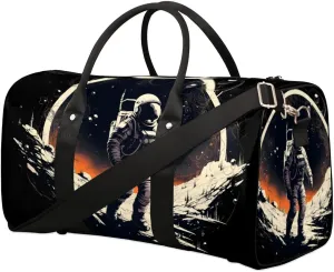 Cosmic Lunar Universe Travel Duffel bag for Men Women Weekender Overnight Bag Gym Bag Carry On Luggage Bags for Yoga Workout Sports
