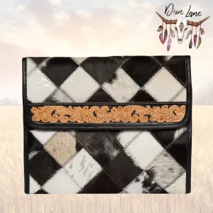 Cowhide Patchwork Make-Up Bag