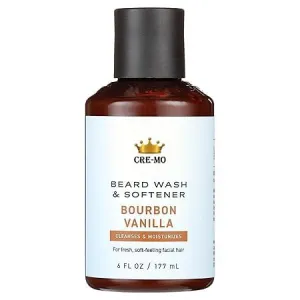 Cre-mo Beard & Face Wash 2-in-1, Bourbon Vanilla Scent, 6 fl oz (1 Pack)