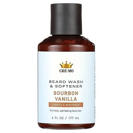Cre-mo Beard & Face Wash 2-in-1, Bourbon Vanilla Scent, 6 fl oz (1 Pack)