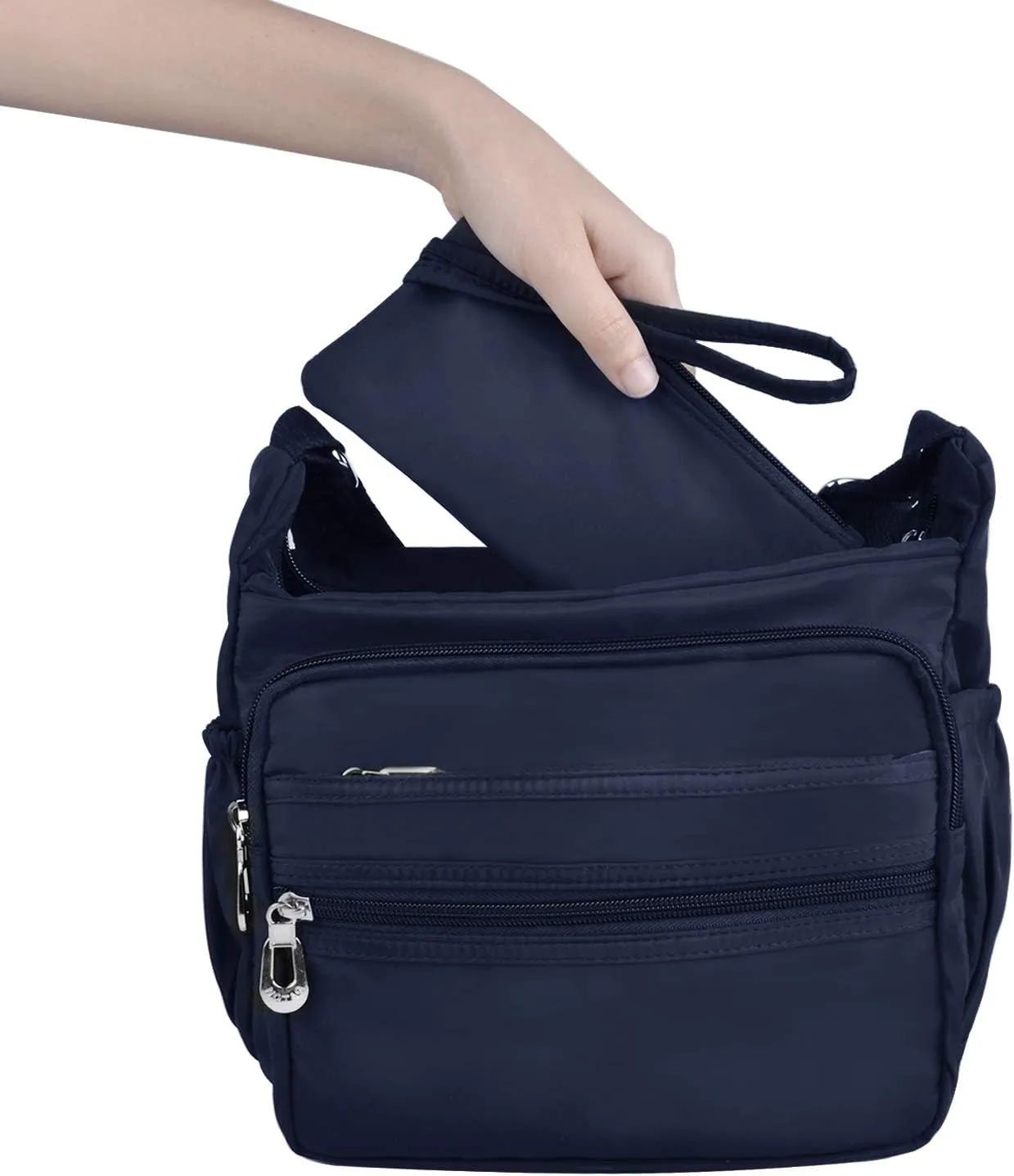 Crossbody Bag for Women Waterproof Shoulder Bag Lightweight Messenger Bag Casual Nylon Purse Handbag with Multi-Pocket