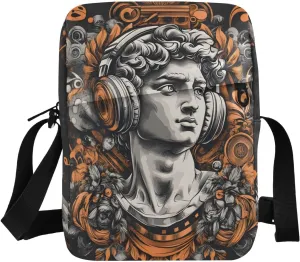 Crossbody Bag Purse Music Statue Print for Women Men, Shoulder Pouch with Adjustable Strap 6.6×2.5×9.4 IN