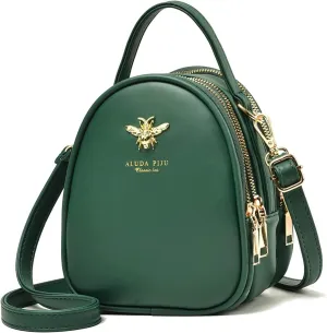 Crossbody Bags for Women, Small PU Leather Shoulder Bag with 3 Zipper Pockets,Cell Phone Wallet, Stylish Messenger Purse