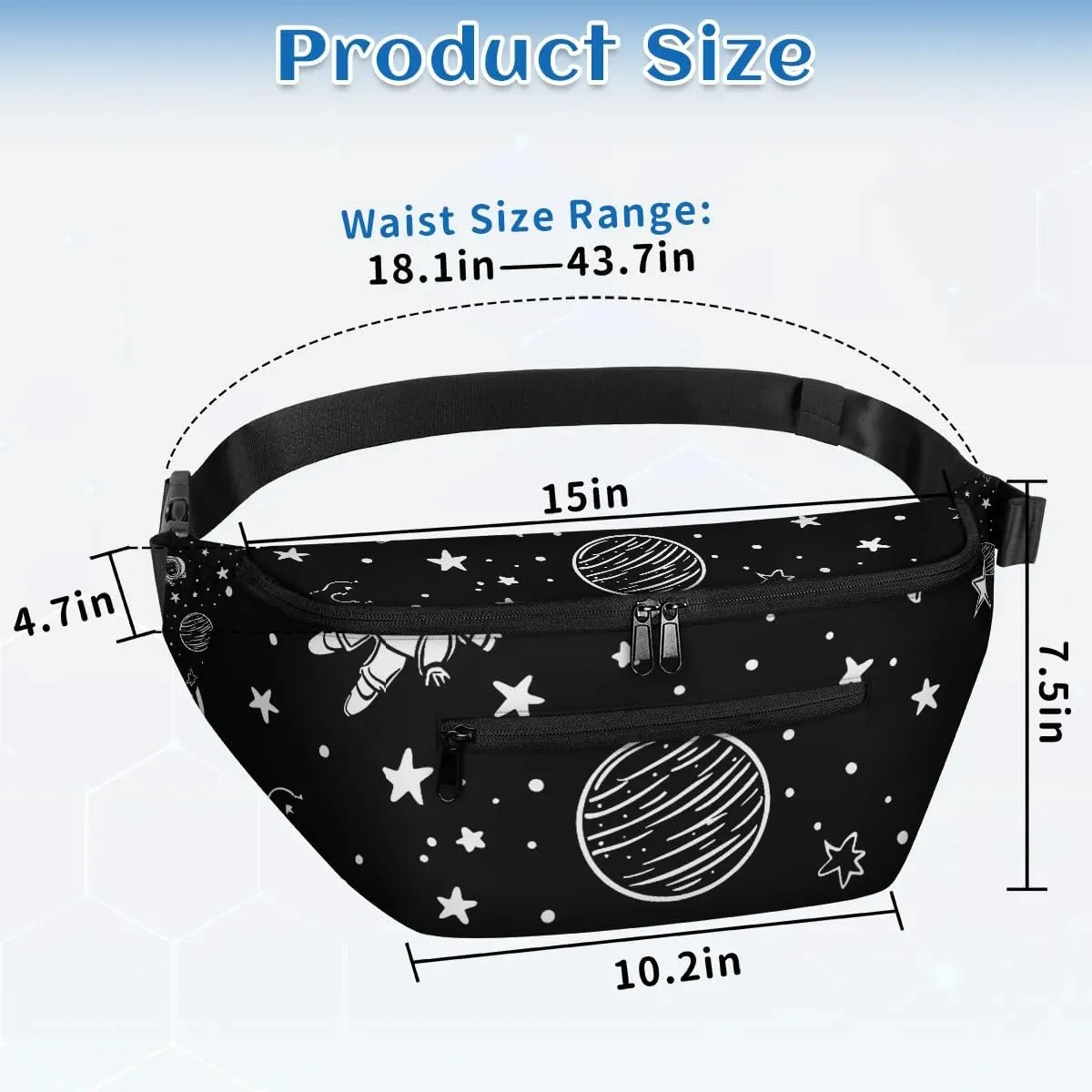 Crossbody Sling Bag for Women Men Astronaut Rocket Star Lightweight Travel Essentials Chest Bag Waterproof Sling Backpack and Cross Body Bag for Daily Use