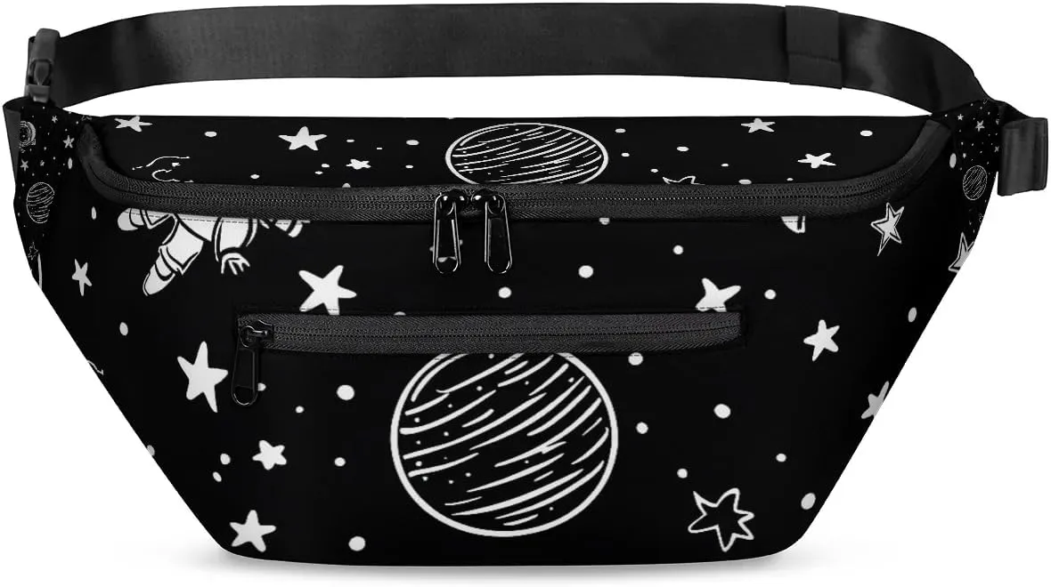 Crossbody Sling Bag for Women Men Astronaut Rocket Star Lightweight Travel Essentials Chest Bag Waterproof Sling Backpack and Cross Body Bag for Daily Use
