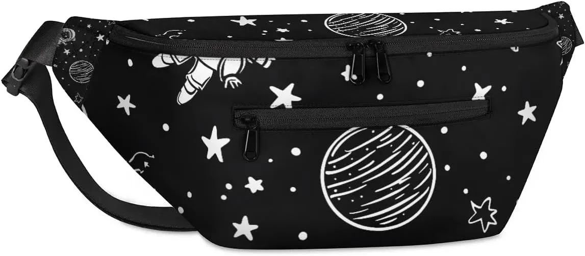 Crossbody Sling Bag for Women Men Astronaut Rocket Star Lightweight Travel Essentials Chest Bag Waterproof Sling Backpack and Cross Body Bag for Daily Use