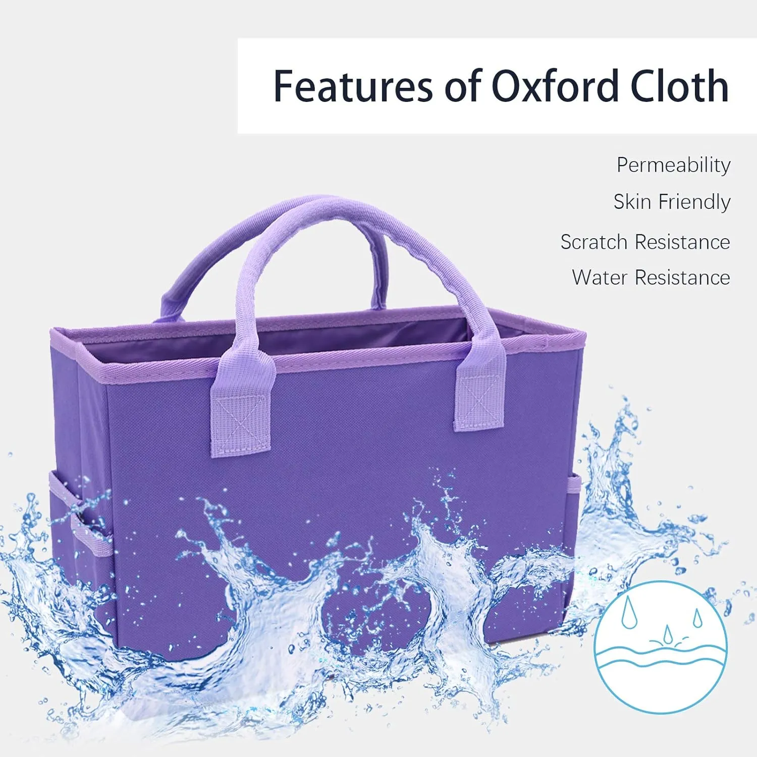 Cupohus Art Organizer Craft Storage Tote Bag with Pockets and Hadles, Oxford Fabric Carrying Caddy for Teacher, Officer, Artist, Students, Traveler, and more – Purple
