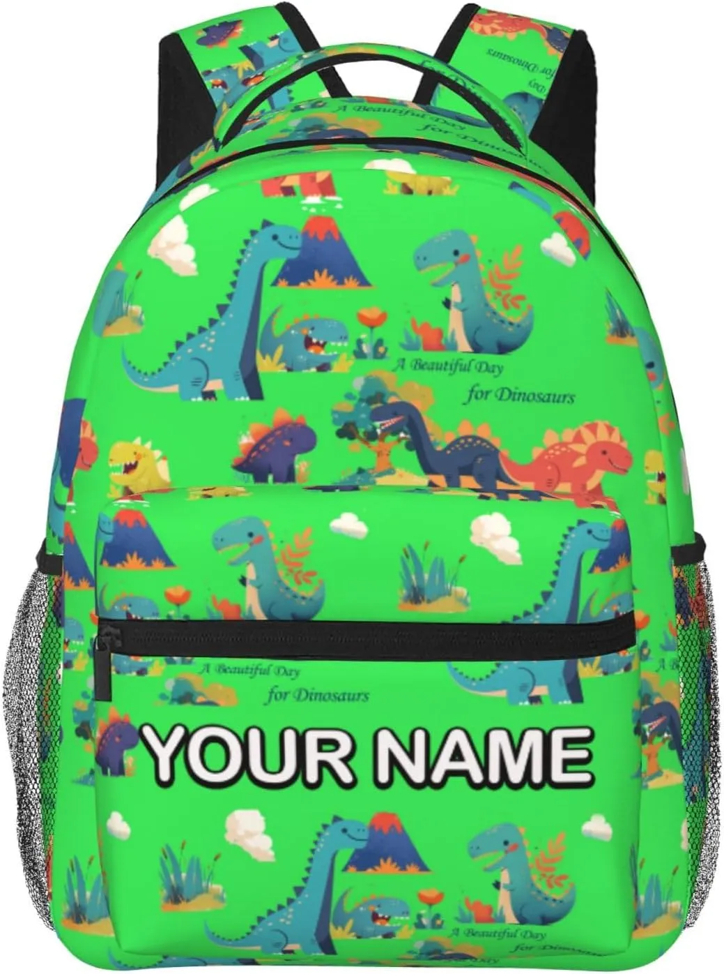 Custom Cute Dinosaur Backpack,Personalized Cartoon Daypacks With Name/Text,Customized Laptop Backpack For Women Men,Large Capacity Casual Travel Knapsack For Work Travel Camping