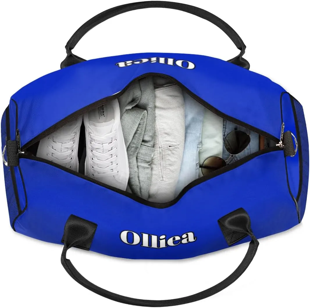 Custom Dance Bag Gym Bag Personalized Sport Duffel Bag Travel Weekender Bags Gymnastics Duffel Bag Blue