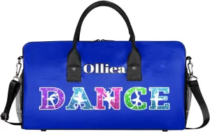 Custom Dance Bag Gym Bag Personalized Sport Duffel Bag Travel Weekender Bags Gymnastics Duffel Bag Blue