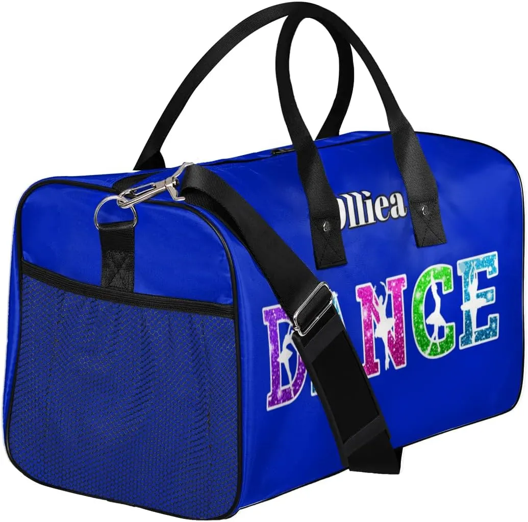 Custom Dance Bag Gym Bag Personalized Sport Duffel Bag Travel Weekender Bags Gymnastics Duffel Bag Blue