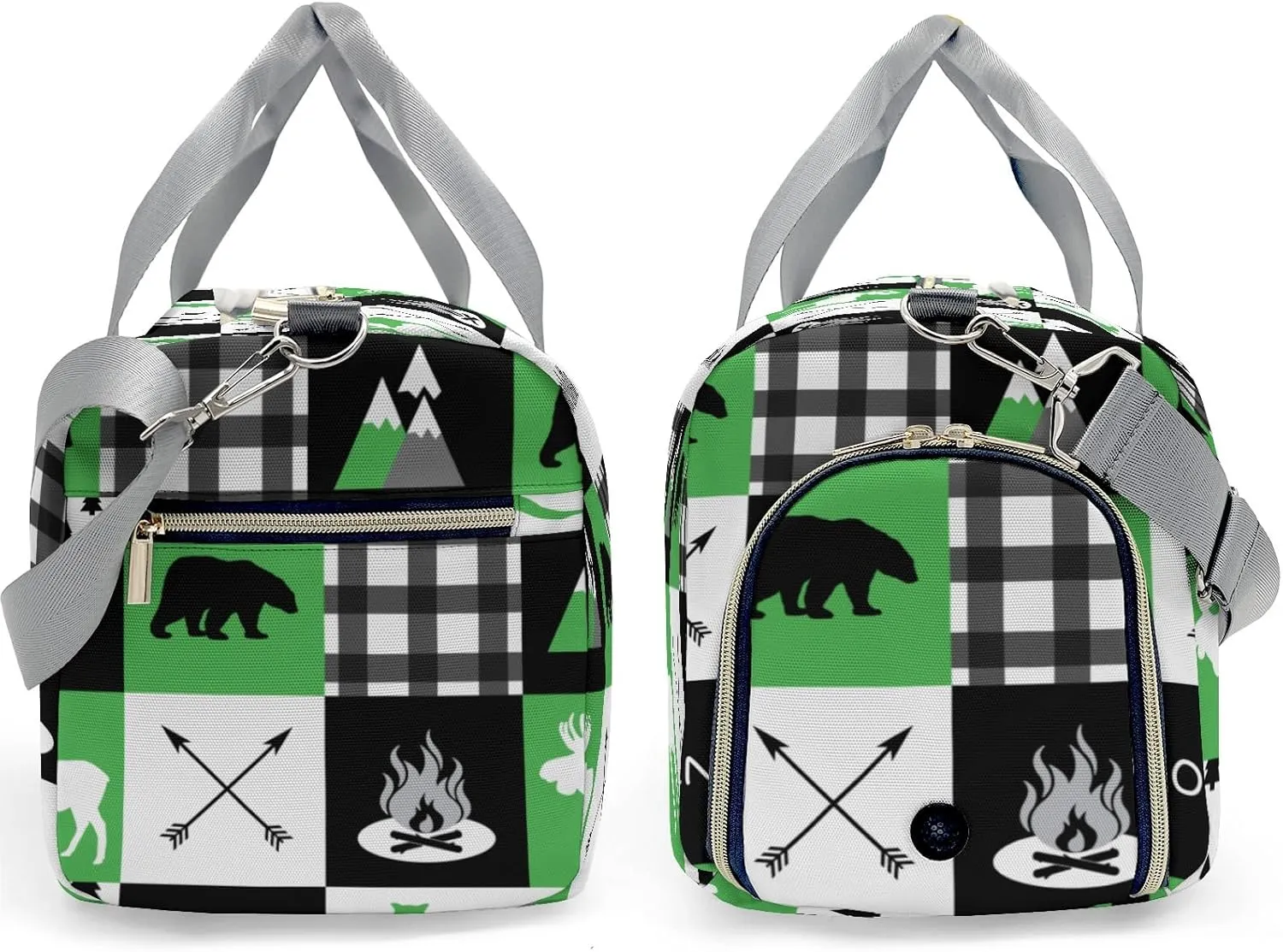 Custom Duffel Bag Wild Animal Owl Plaid Compact and Convenient: Fitness Bags for the Modern Traveler