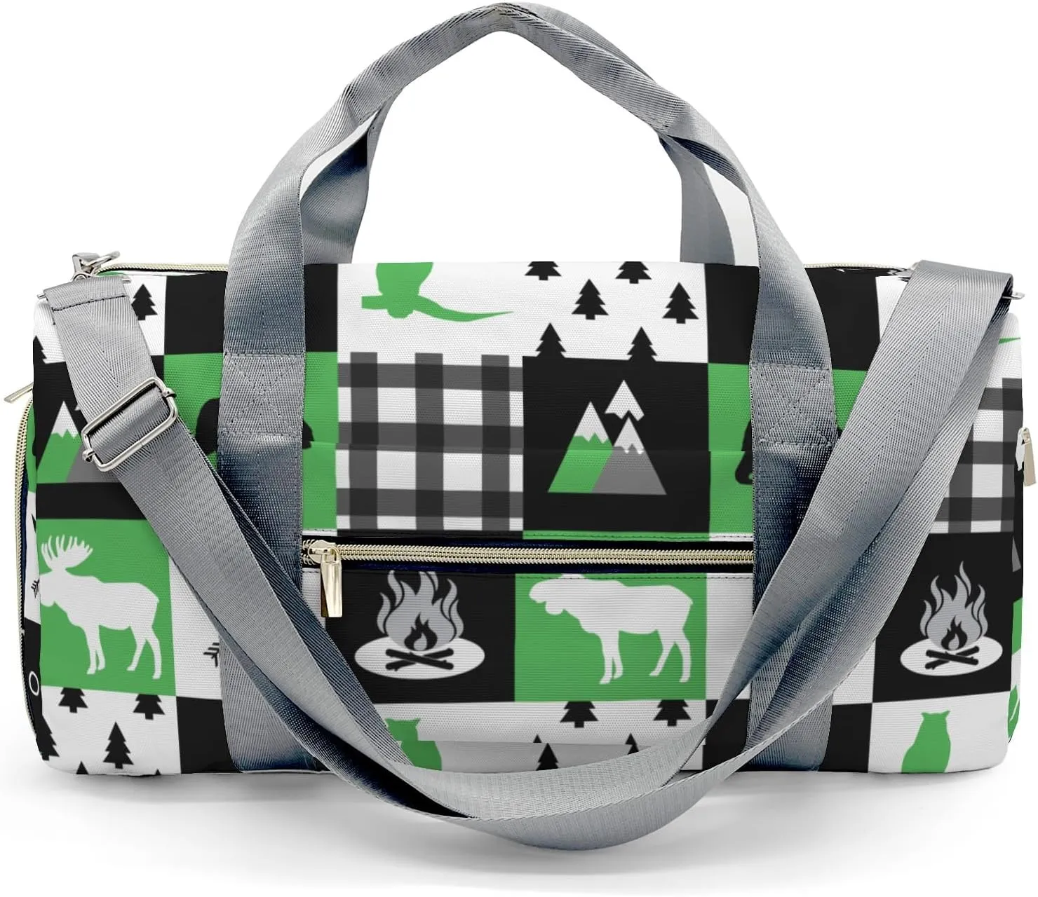 Custom Duffel Bag Wild Animal Owl Plaid Compact and Convenient: Fitness Bags for the Modern Traveler