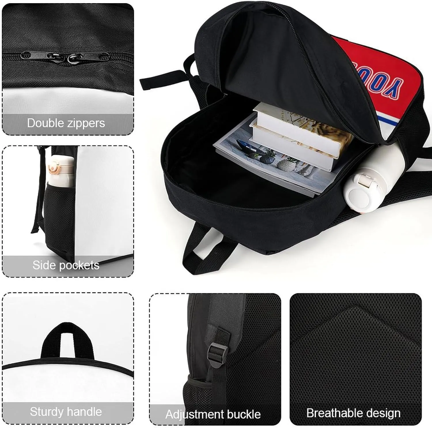 Custom Philadelphia Backpack Gift for Men Women Boy, Personalized Name Number Shoulder Bag for School Travel Daypack