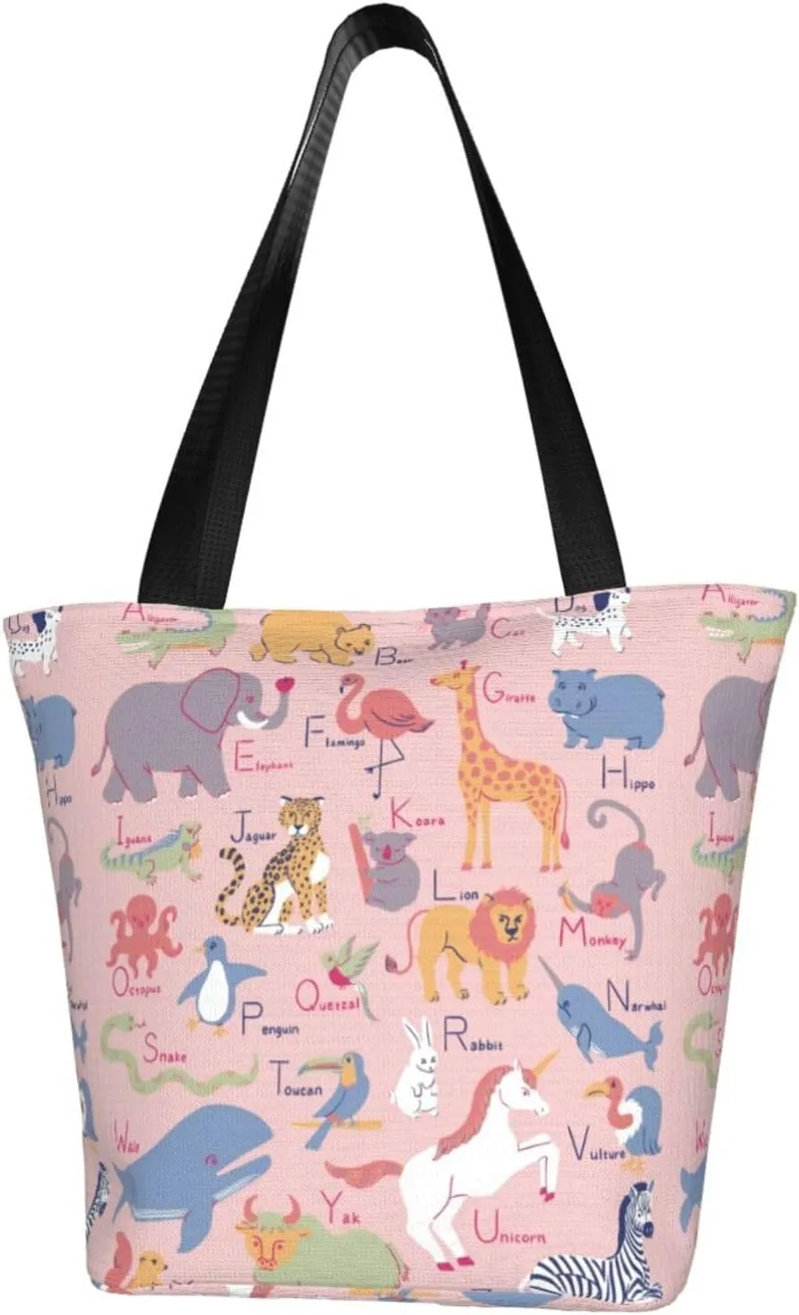 Cute Automobile Doodle Excavator Truck Women's Tote Bag Lightweight Shopping Handbag Travel Shoulder Bag With Zipper