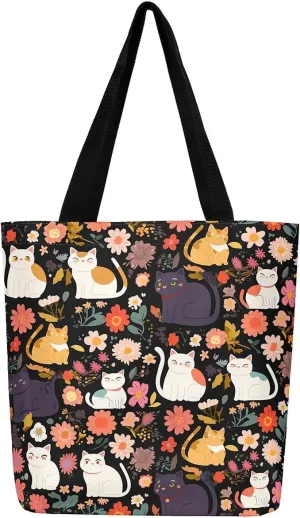Cute Axolotl Canvas Tote Bag Rainbow Axolotls Shoulder Bag,Ocean Nautical Sea Animal Reusable Grocery Shoulder Bag