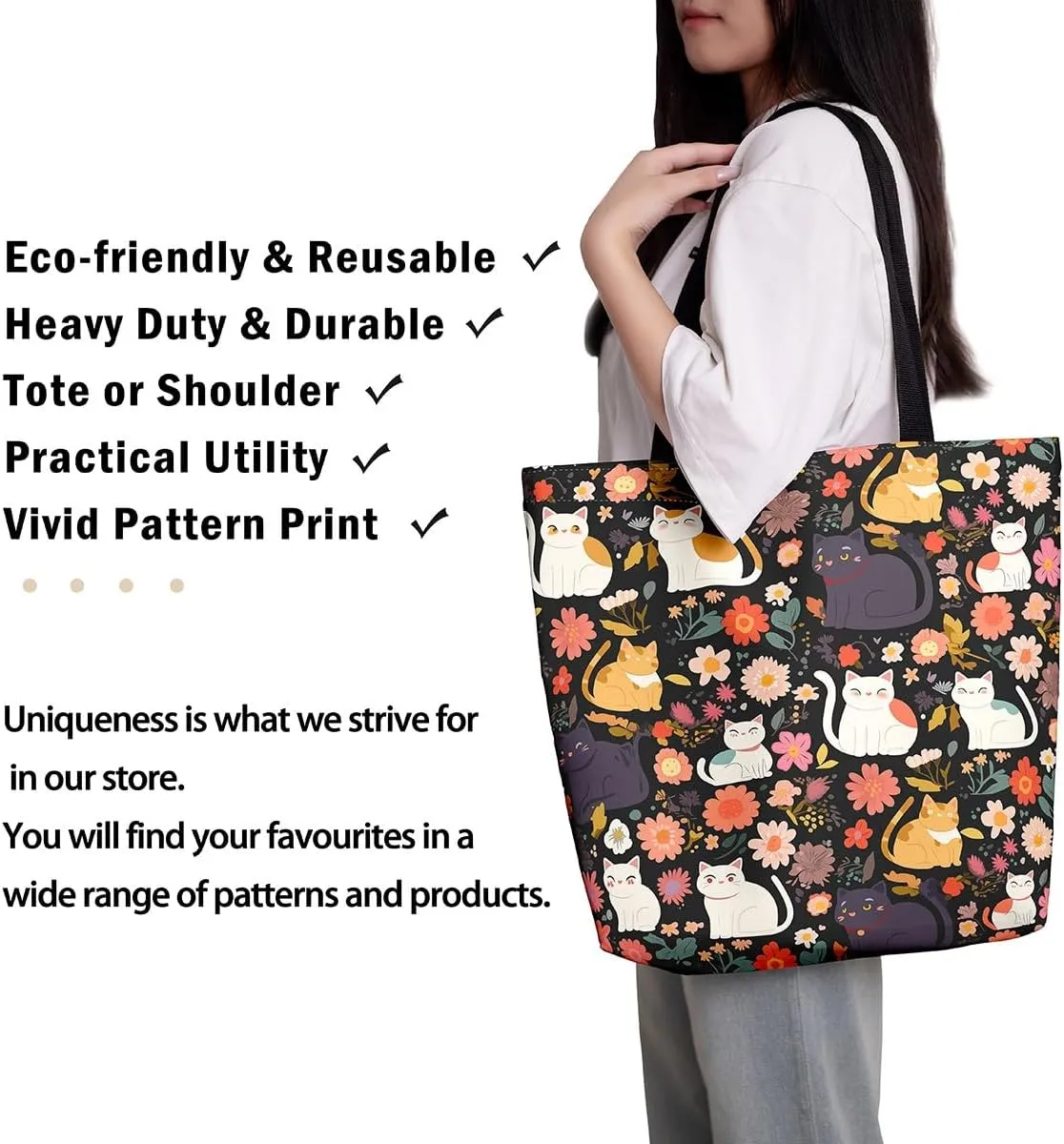 Cute Axolotl Canvas Tote Bag Rainbow Axolotls Shoulder Bag,Ocean Nautical Sea Animal Reusable Grocery Shoulder Bag