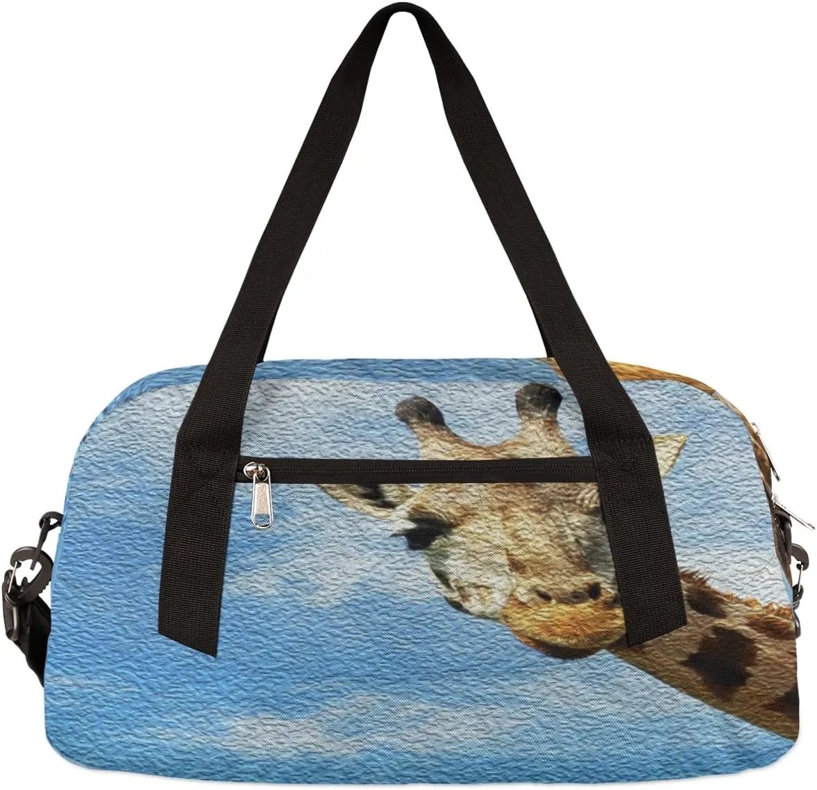 Cute Funny Giraffe Kids Duffel Bag for Girls Boys Teens, Giraffe Oil Painting Dance Bag Overnight Small Duffel Bag Carry On Weekend Sports Gym Travel Bag for School Practice Gymnastics Ballet
