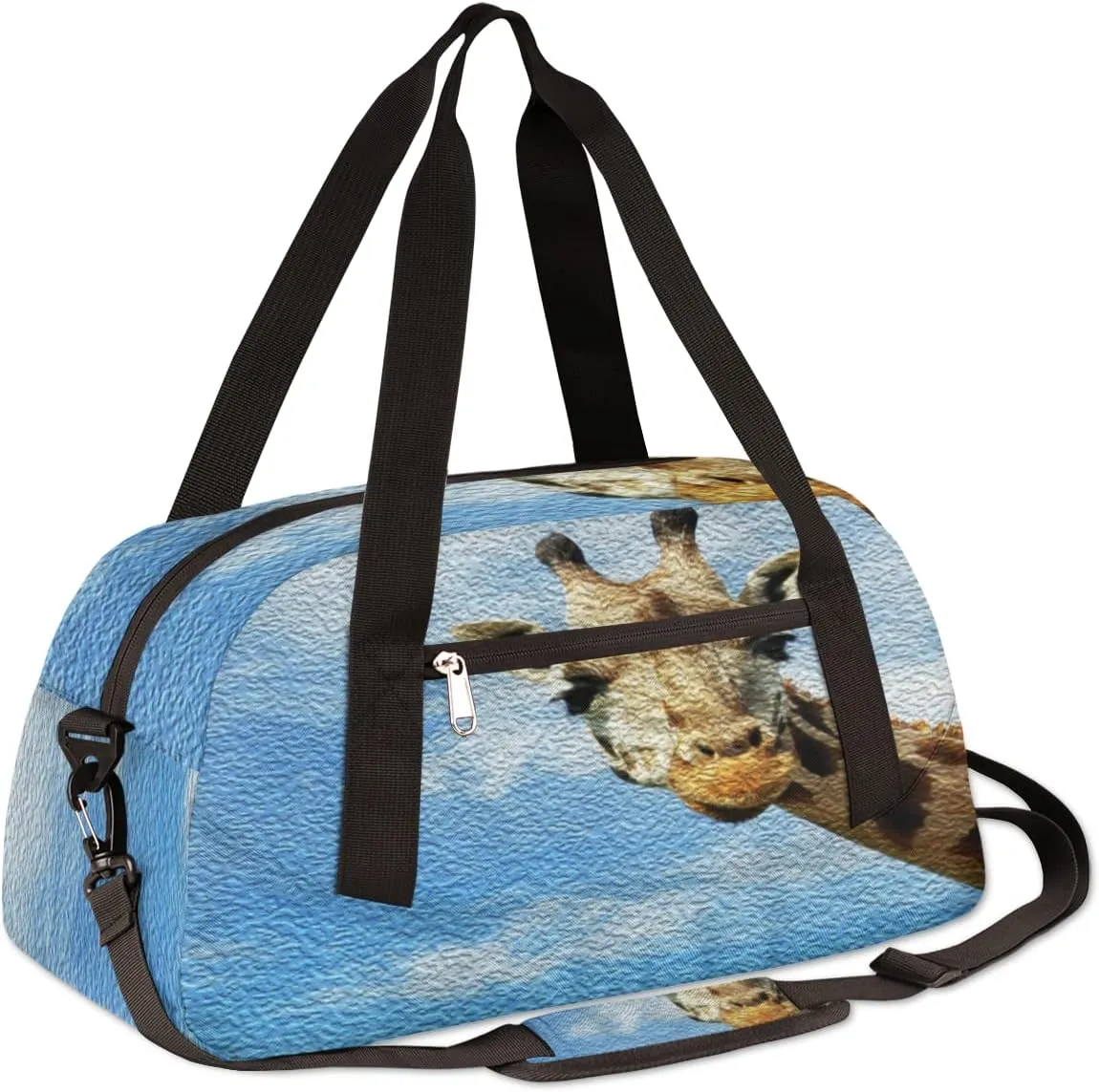 Cute Funny Giraffe Kids Duffel Bag for Girls Boys Teens, Giraffe Oil Painting Dance Bag Overnight Small Duffel Bag Carry On Weekend Sports Gym Travel Bag for School Practice Gymnastics Ballet