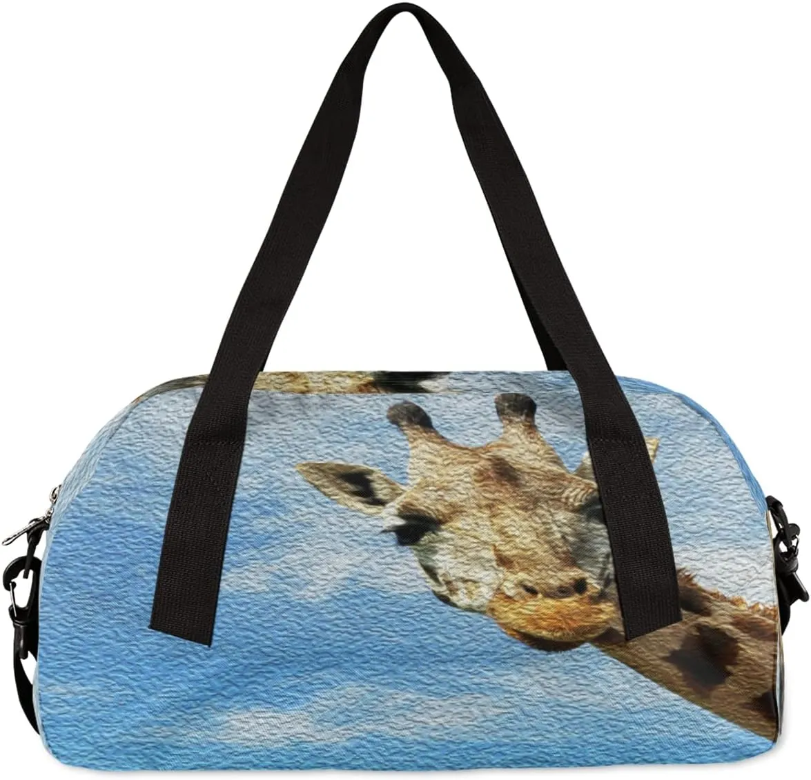 Cute Funny Giraffe Kids Duffel Bag for Girls Boys Teens, Giraffe Oil Painting Dance Bag Overnight Small Duffel Bag Carry On Weekend Sports Gym Travel Bag for School Practice Gymnastics Ballet