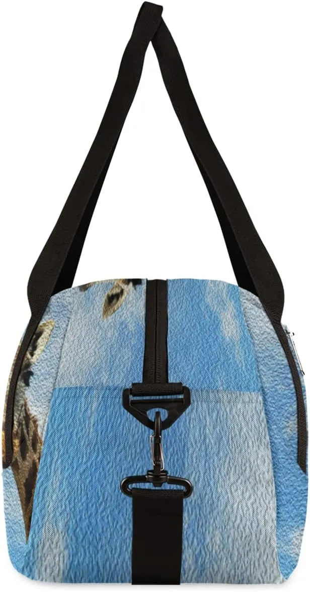 Cute Funny Giraffe Kids Duffel Bag for Girls Boys Teens, Giraffe Oil Painting Dance Bag Overnight Small Duffel Bag Carry On Weekend Sports Gym Travel Bag for School Practice Gymnastics Ballet
