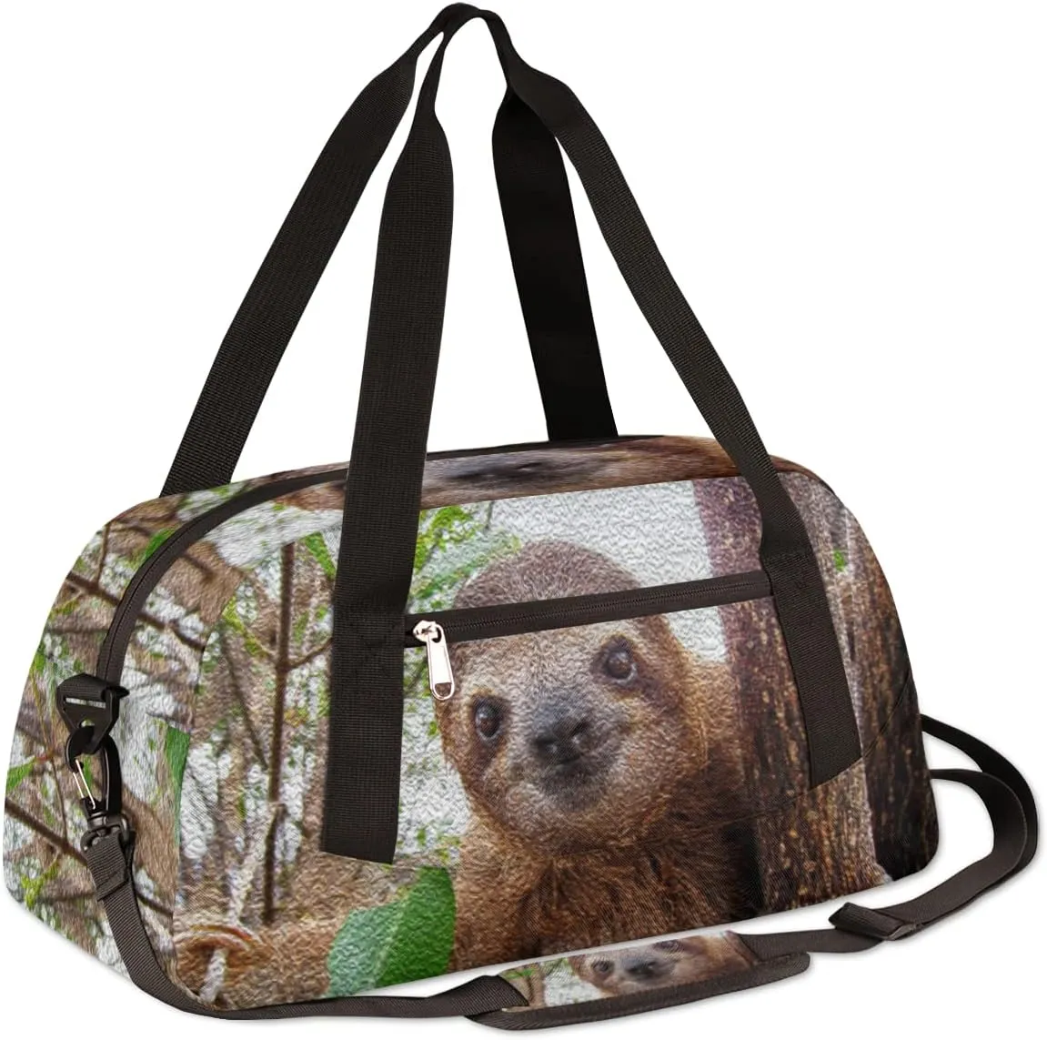 Cute Funny Sloth Kids Duffel Bag for Girls Boys Teens, Sloth Oil Painting Dance Bag Overnight Small Duffel Bag Carry On Weekend Sports Gym Travel Bag for School Practice Gymnastics Ballet