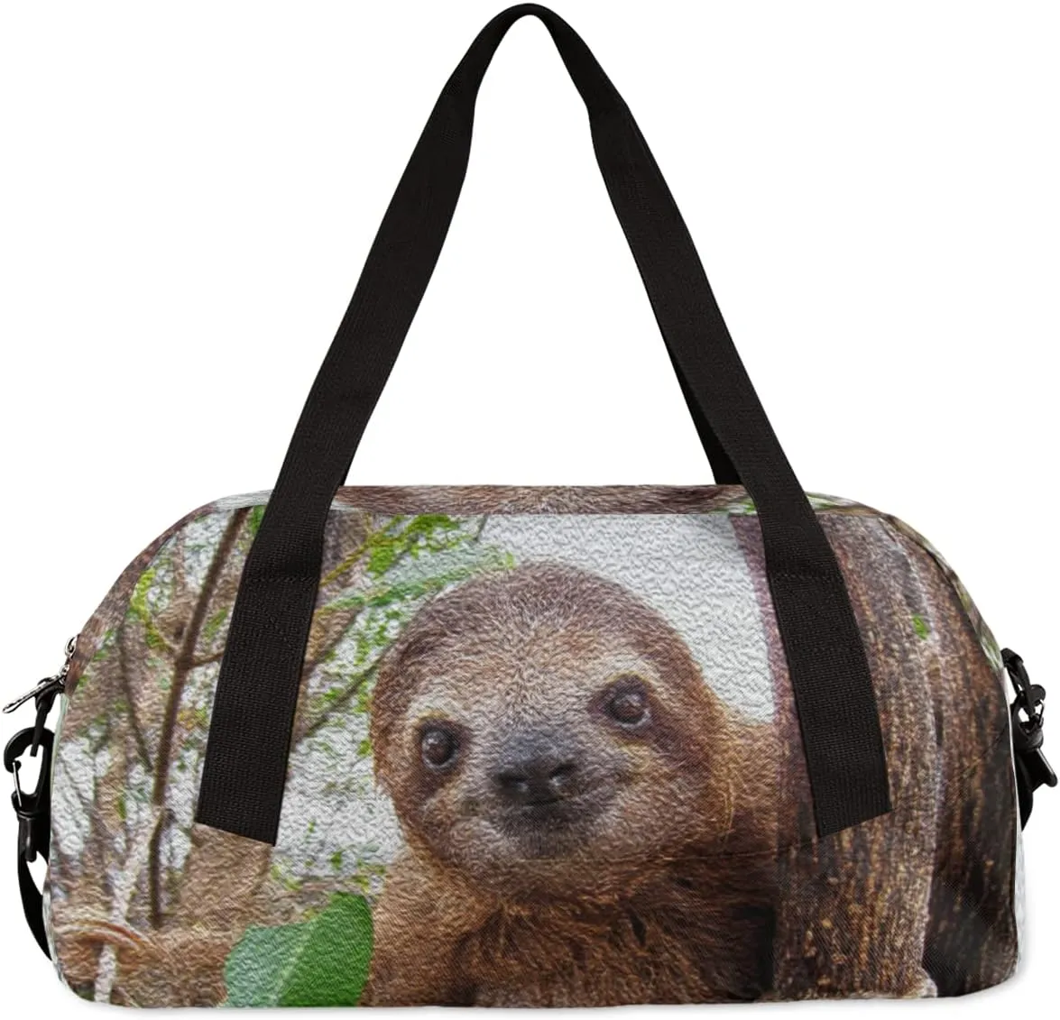 Cute Funny Sloth Kids Duffel Bag for Girls Boys Teens, Sloth Oil Painting Dance Bag Overnight Small Duffel Bag Carry On Weekend Sports Gym Travel Bag for School Practice Gymnastics Ballet