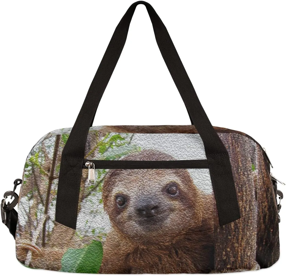 Cute Funny Sloth Kids Duffel Bag for Girls Boys Teens, Sloth Oil Painting Dance Bag Overnight Small Duffel Bag Carry On Weekend Sports Gym Travel Bag for School Practice Gymnastics Ballet