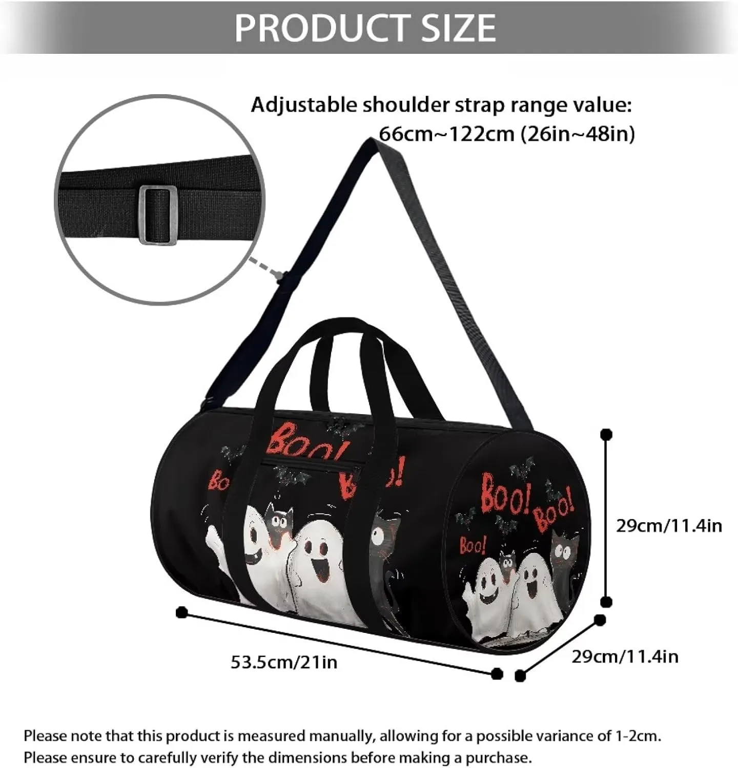 Cute Ghost Duffle Bag for Travel Ghost Travel Bags for Women Mens Gym Carry on Duffel Bags Zipper Sports Equipment Organizer for Gym Sports Yoga Bag Waterproof Weekender Bag