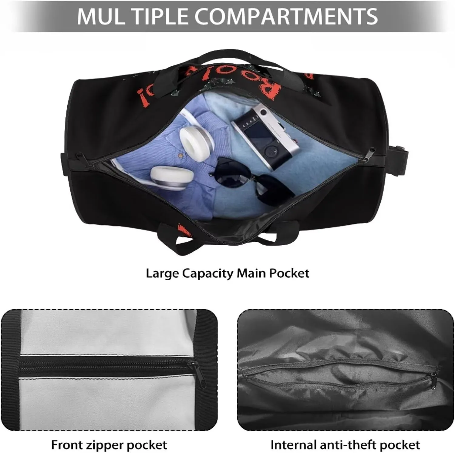 Cute Ghost Duffle Bag for Travel Ghost Travel Bags for Women Mens Gym Carry on Duffel Bags Zipper Sports Equipment Organizer for Gym Sports Yoga Bag Waterproof Weekender Bag