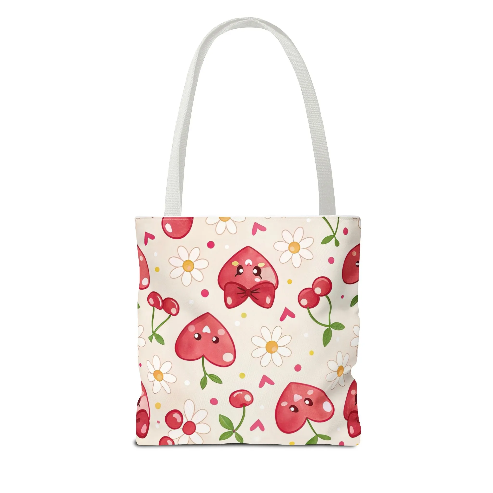 Cute Heart & Cherry Tote Bag – Perfect for Everyday Use and Gifts