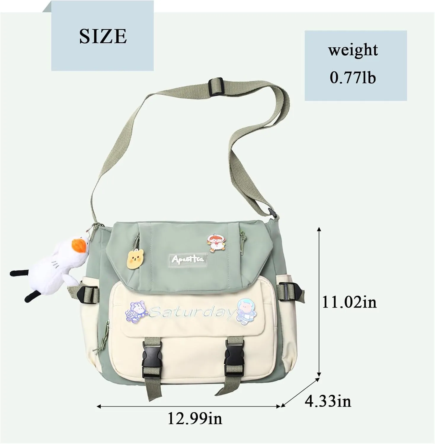 Cute Messenger Bag, Crossbody Bags for Women Kawaii Messenger Bags Purses