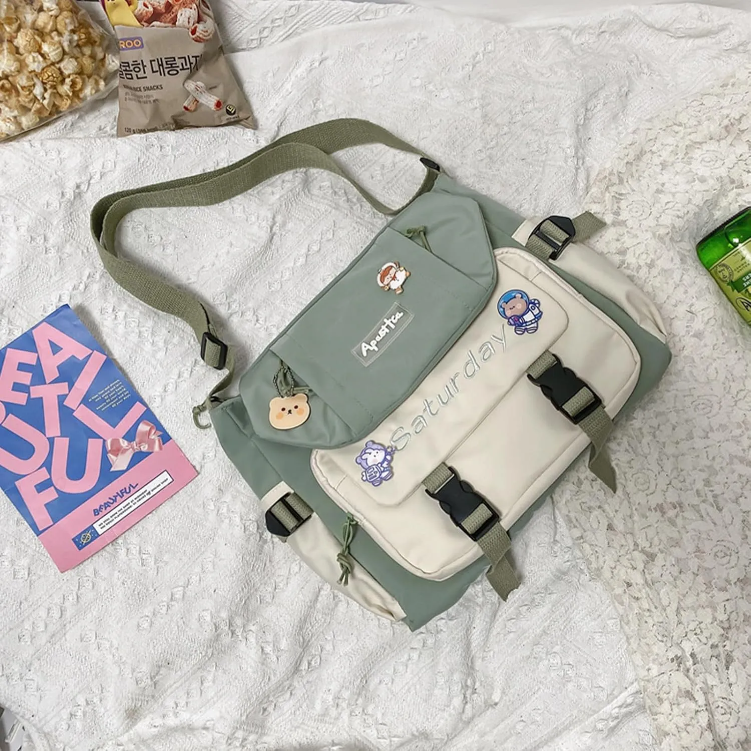 Cute Messenger Bag, Crossbody Bags for Women Kawaii Messenger Bags Purses