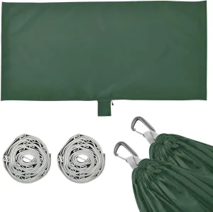 Dark Green Solid Color Camping Hammock, Single Portable Hammocks with Tree Straps & Attached Carry Bag, 330Lbs Capacity Perfect for Outside Indoor Hiking Beach Backpack Travel