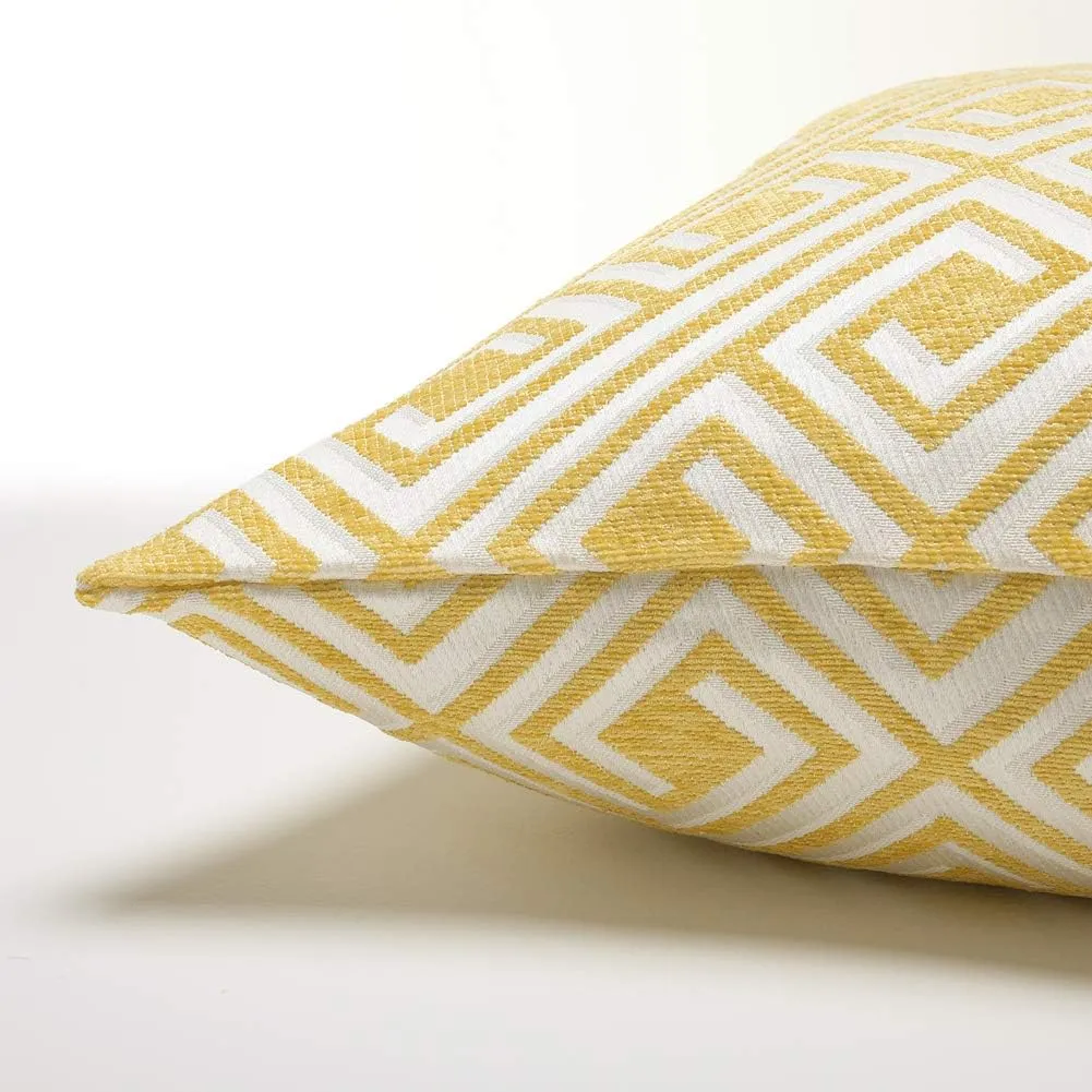 Decorative Throw Pillow Covers Cushion Covers for Couch Bedroom Car Throw Pillow Cases Protectors 100% Cotton Pack of 2 Square Home Decor Design Set Cushion Case
