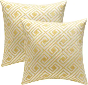 Decorative Throw Pillow Covers Cushion Covers for Couch Bedroom Car Throw Pillow Cases Protectors 100% Cotton Pack of 2 Square Home Decor Design Set Cushion Case