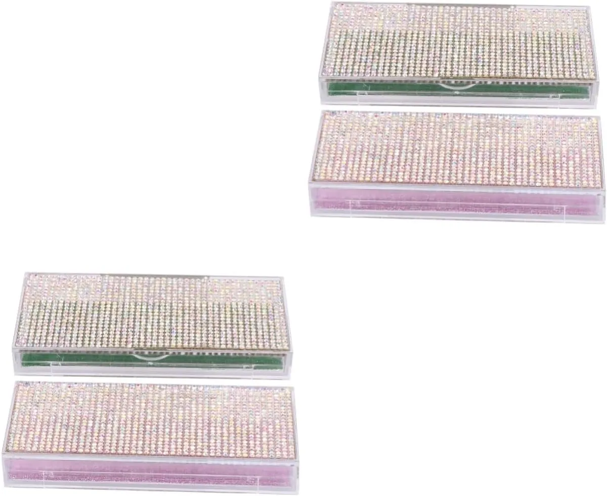 Didiseaon 2sets Luxury Shiny Eyelash Storage Boxes Eyelash Design for Lash Boxes 2pcs*2