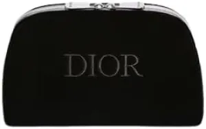 Dior Christian Dior Black Pouch Velvet Cosmetic Pouch Novelty Pouch Logo Present Black, Black