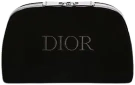 Dior Christian Dior Black Pouch Velvet Cosmetic Pouch Novelty Pouch Logo Present Black, Black
