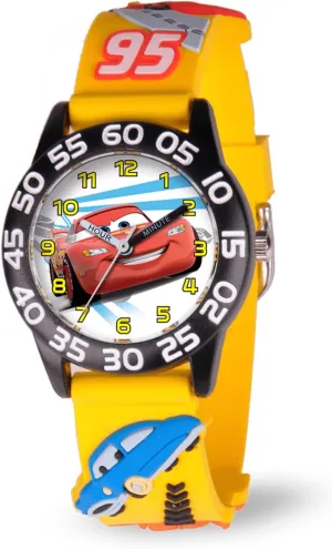 Disney Cars Kids' Plastic Time Teacher Analog Quartz 3D Strap Watch