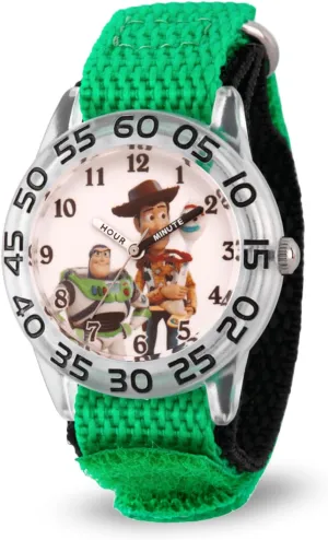 Disney Toy Story Kids' Plastic Time Teacher Analog Quartz Nylon Strap Watch