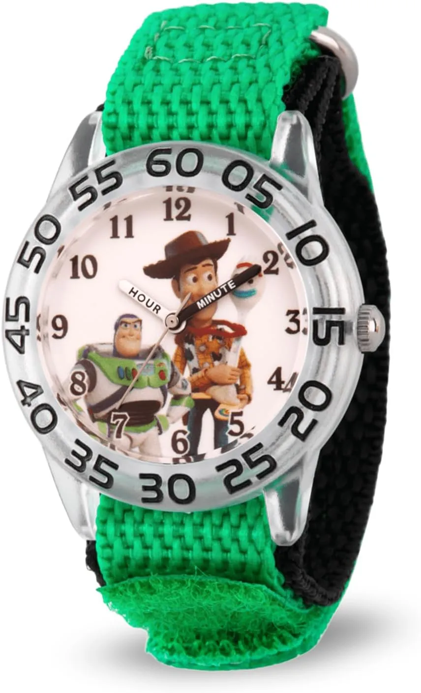 Disney Toy Story Kids' Plastic Time Teacher Analog Quartz Nylon Strap Watch