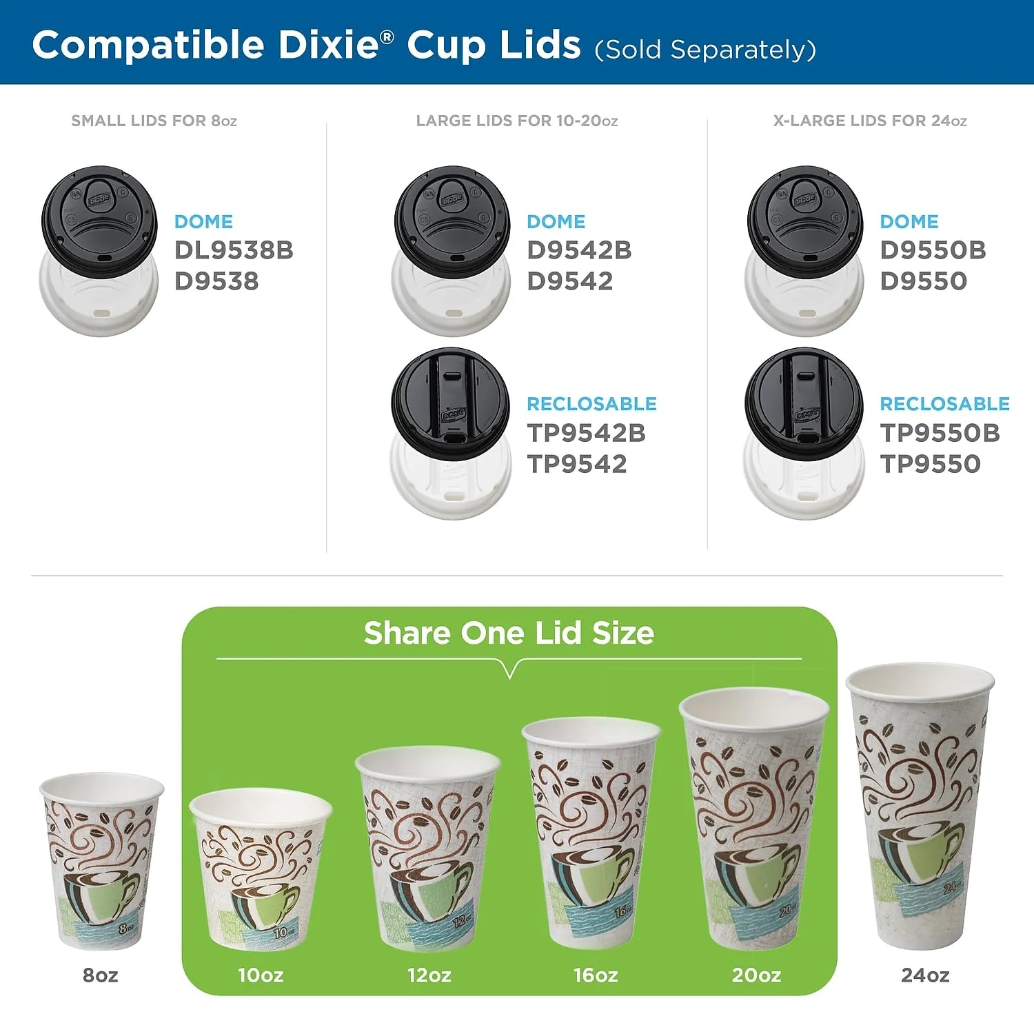 Dixie PerfecTouch 12 oz Paper Coffee Cups By GP PRO, Coffee Haze Design, 500 Count (25 Disposable Cups Per Sleeve, 20 Sleeves Per Case), 5342DX